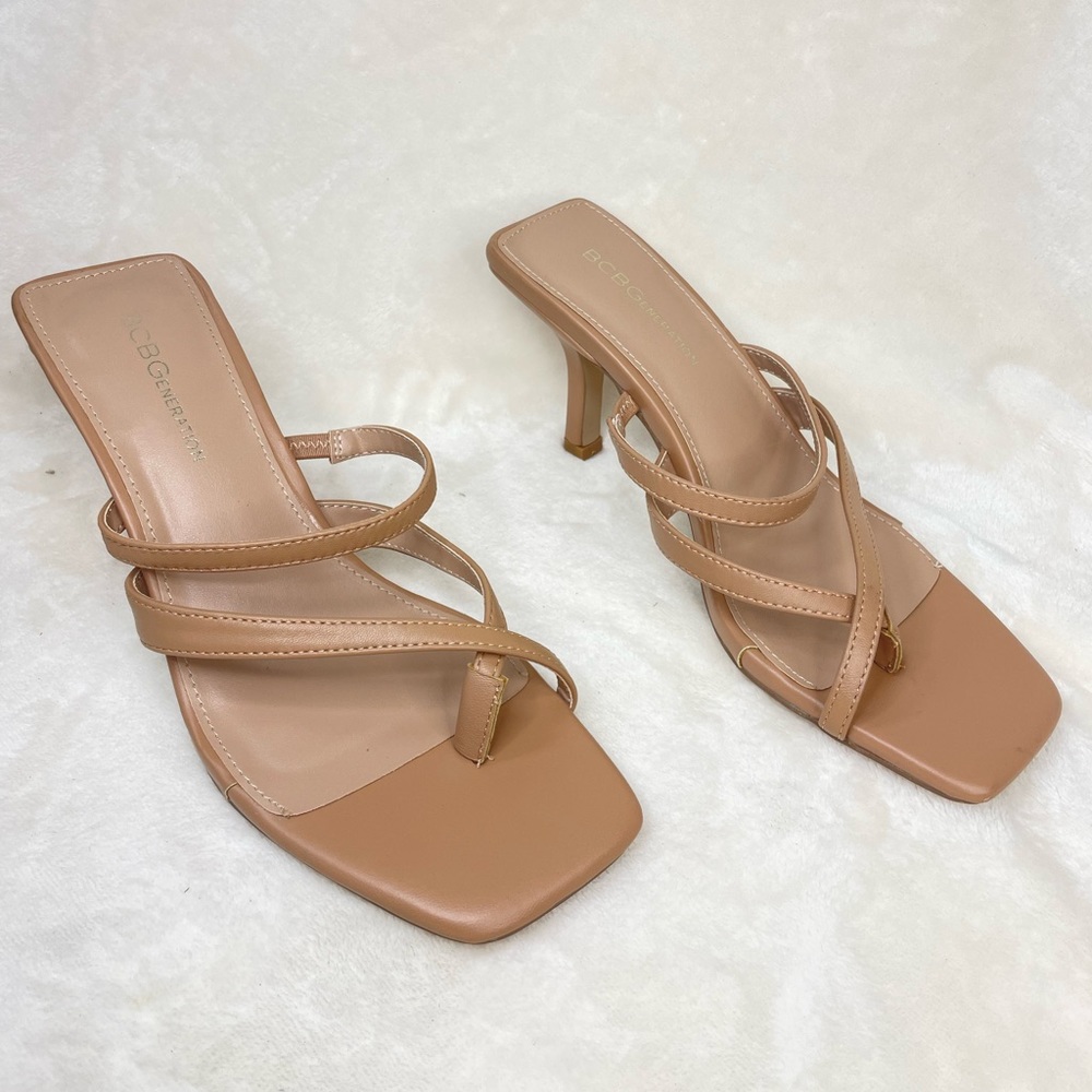 BCBGENERATION Women's Mosina Strappy‎ Sandal TAN LEATHER 7.5M (G 773) - Picture 6 of 11